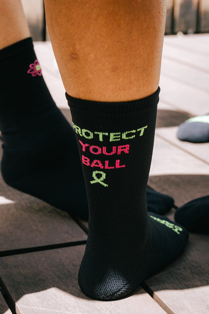 PYB25 Black Mid Crew Socks