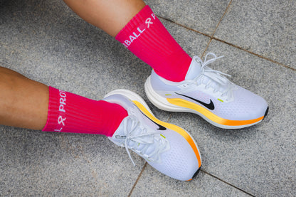 BRCA23 Pink Mid Crew Socks