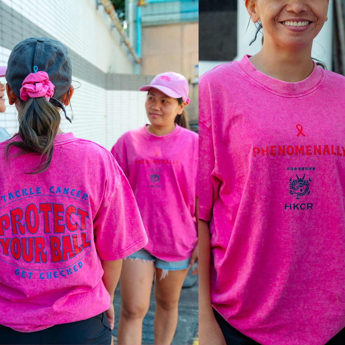 Pink HKCR x Phenomenally Collab Charity Tee - Protect Your Ball